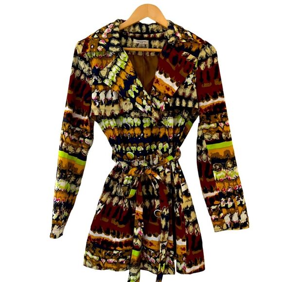 Vertigo Paris Crazy Y2K Trench Coat Rain Jacket Artsy Bohemian Size Medium - Picture 1 of 9